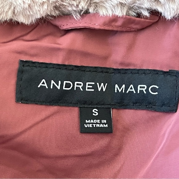 Andrew Mark Walker Faux Fur Jacket Coat Women’s Size S Pink Terra Rosa Hooded - Picture 11 of 12